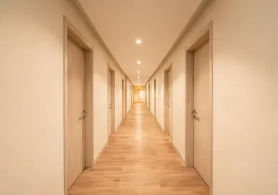 Multifamily corridor wood-look tile